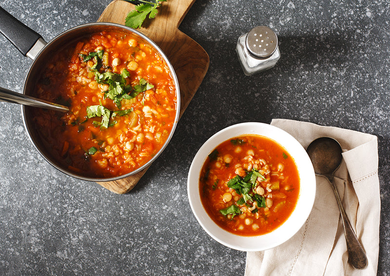 Cooking with Fohen - Spiced Moroccan chickpea & spinach soup