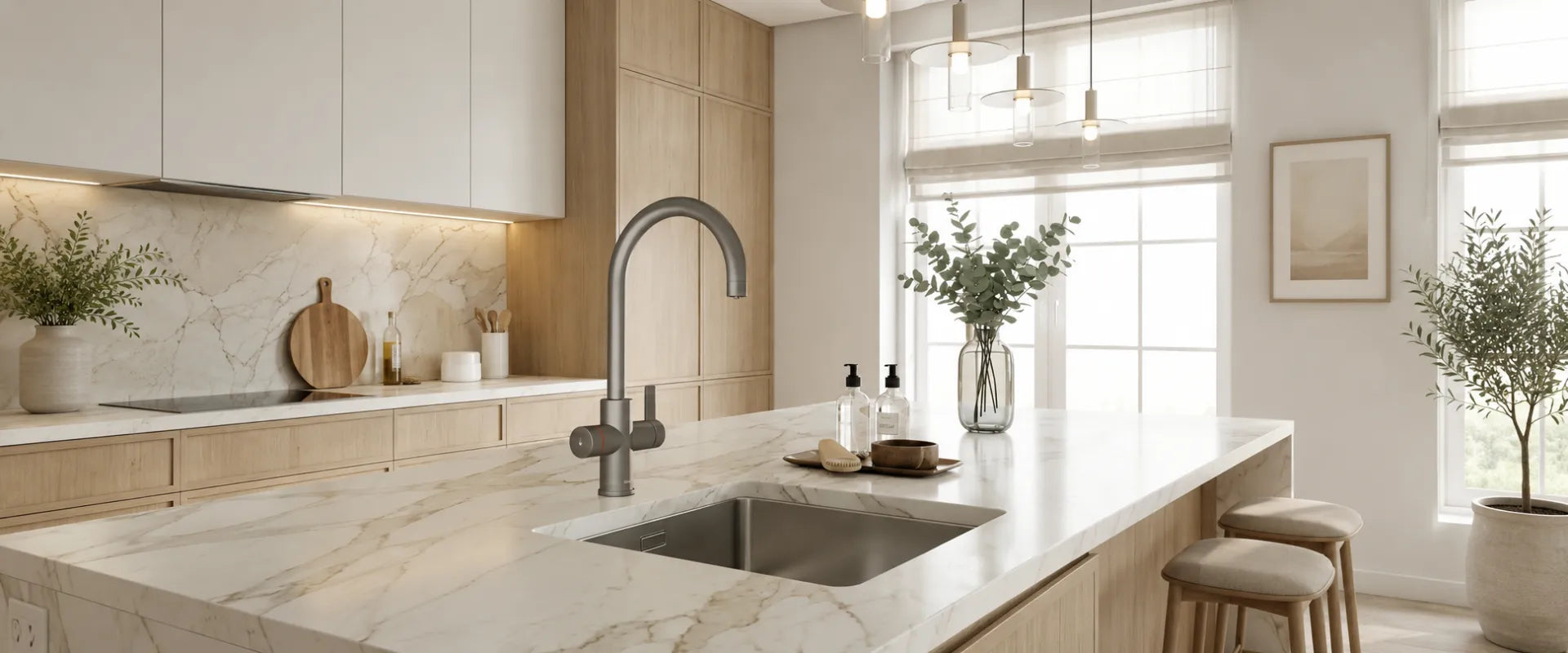Image of brushed nickel vs chrome tapware
