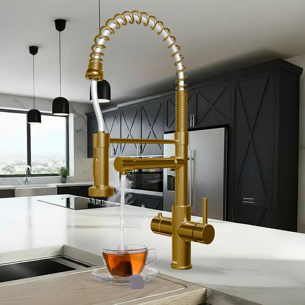 Fohen Aran Pro Brushed Zirconium Gold Boiling Water Tap