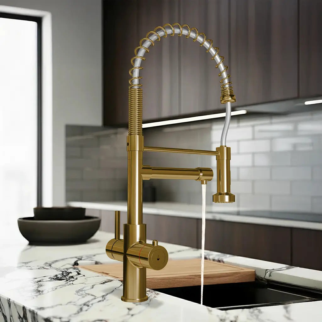 Fohen Aran Pro Brushed Zirconium Gold Kitchen Tap