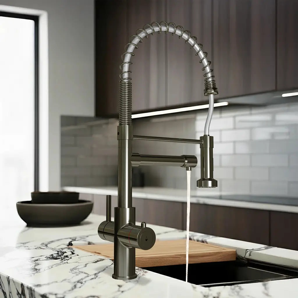 Image of Fohen Aran Pro Brushed Gunmetal Kitchen Tap