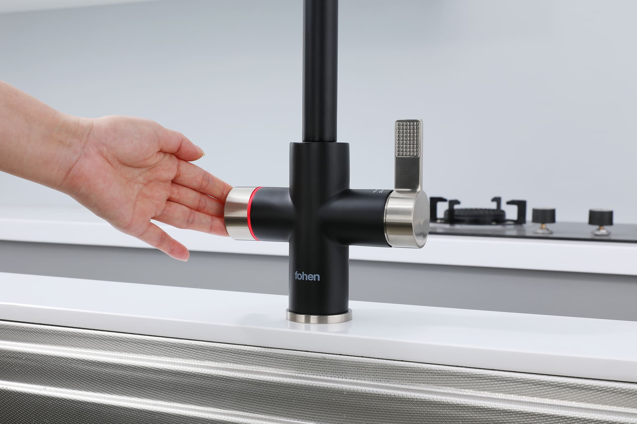 Image of Fohen 4-in-1 Fedina - Matt Black & Nickel Accents