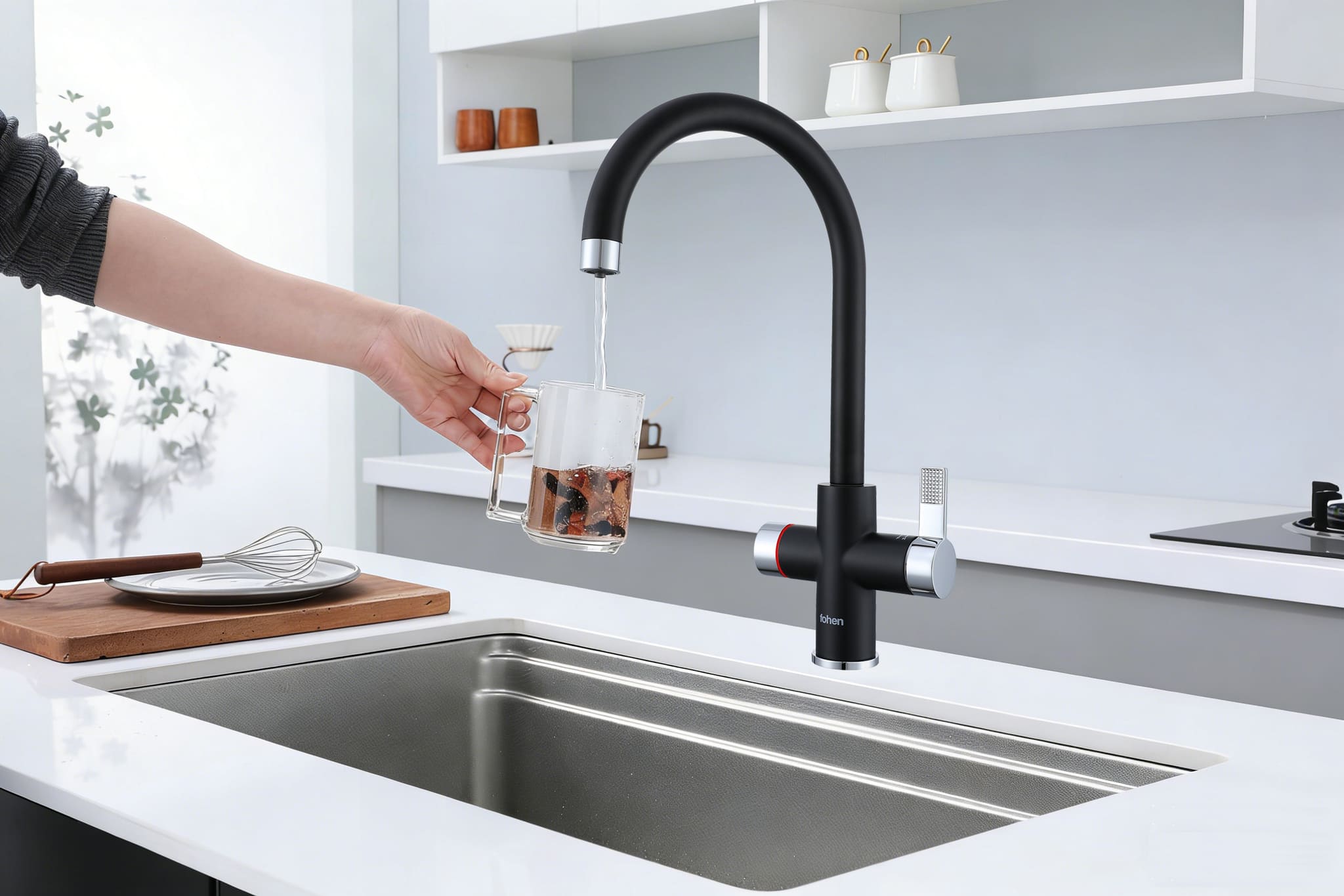 Image of Fohen 4-in-1 Fervente - Matt Black with Chrome Accents