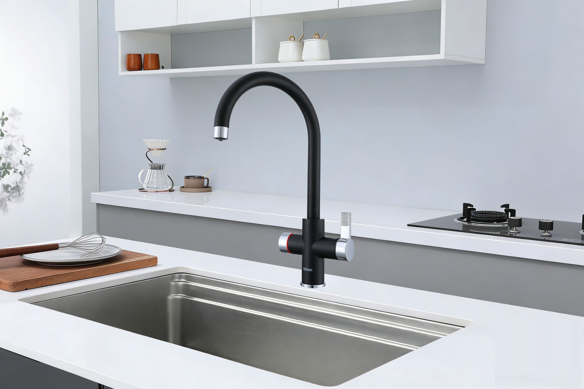 Image of Fohen 4-in-1 Fervente - Matt Black with Chrome Accents