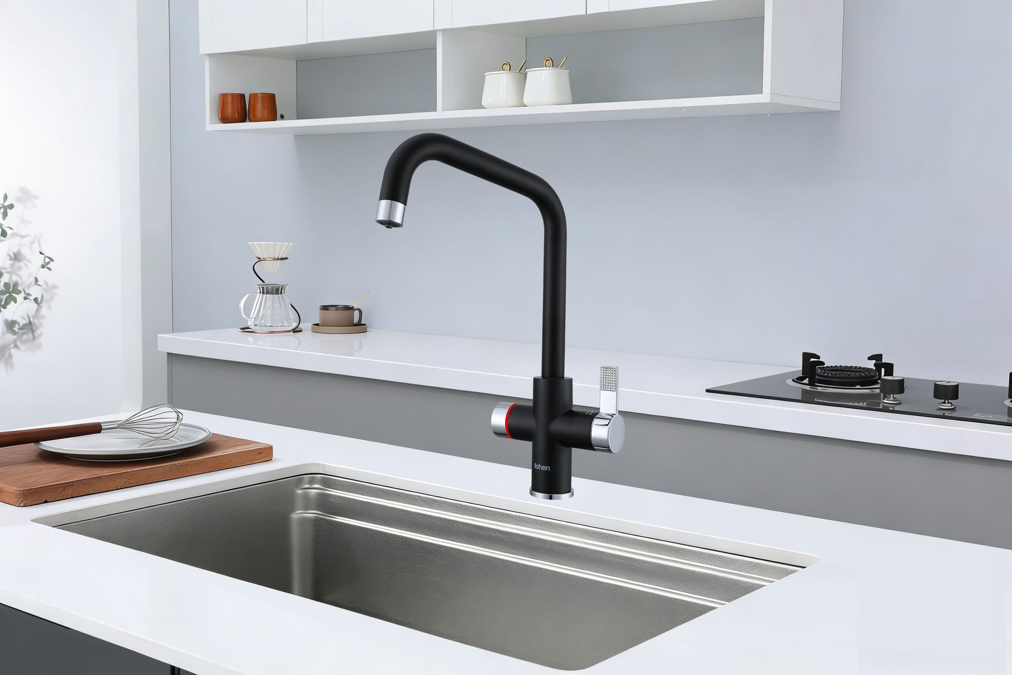 Image of Fohen 4-in-1 Fedina Touch - Matt Black & Chrome Accents