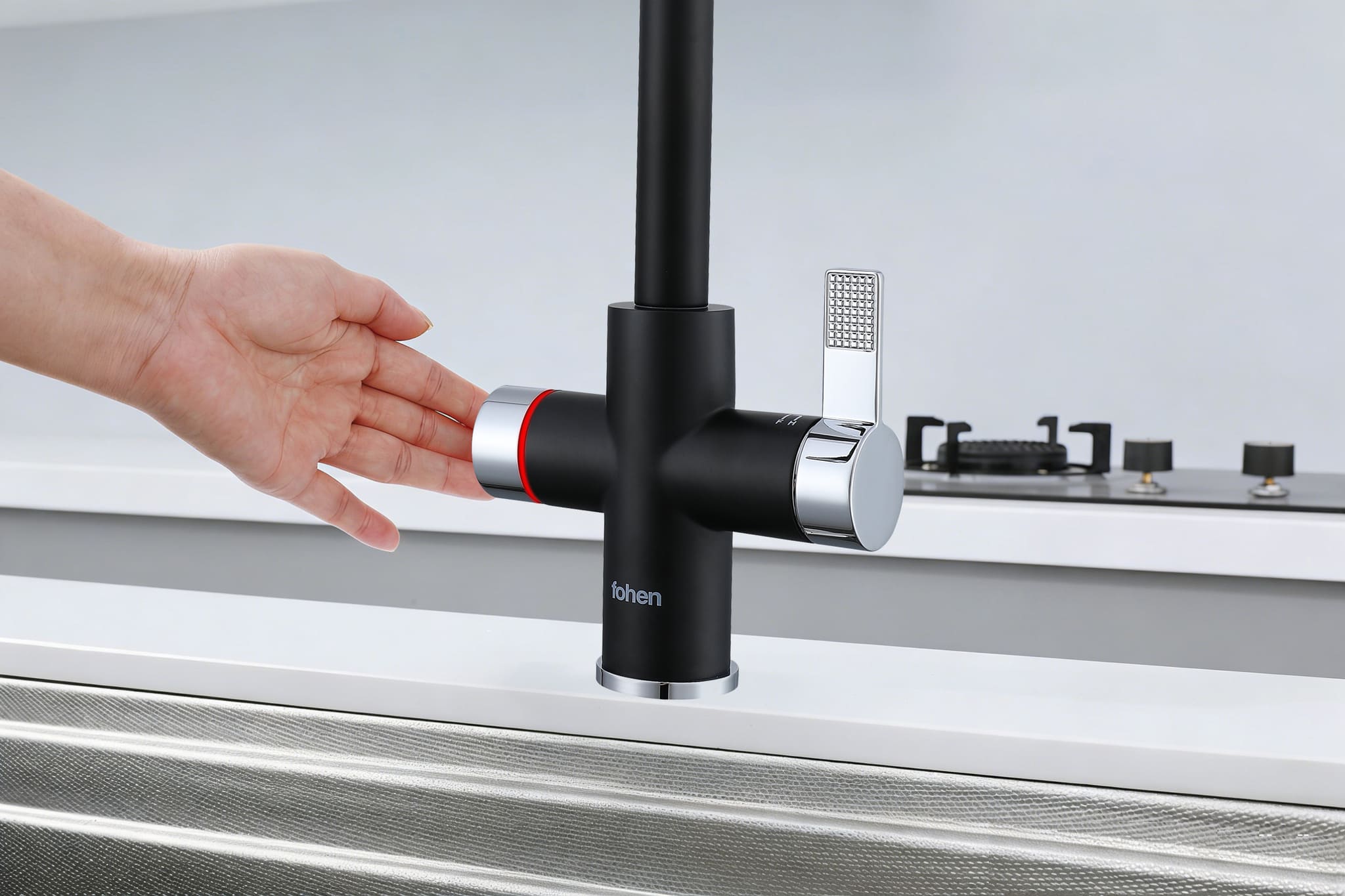 Image of Fohen 4-in-1 Fervente - Matt Black with Chrome Accents