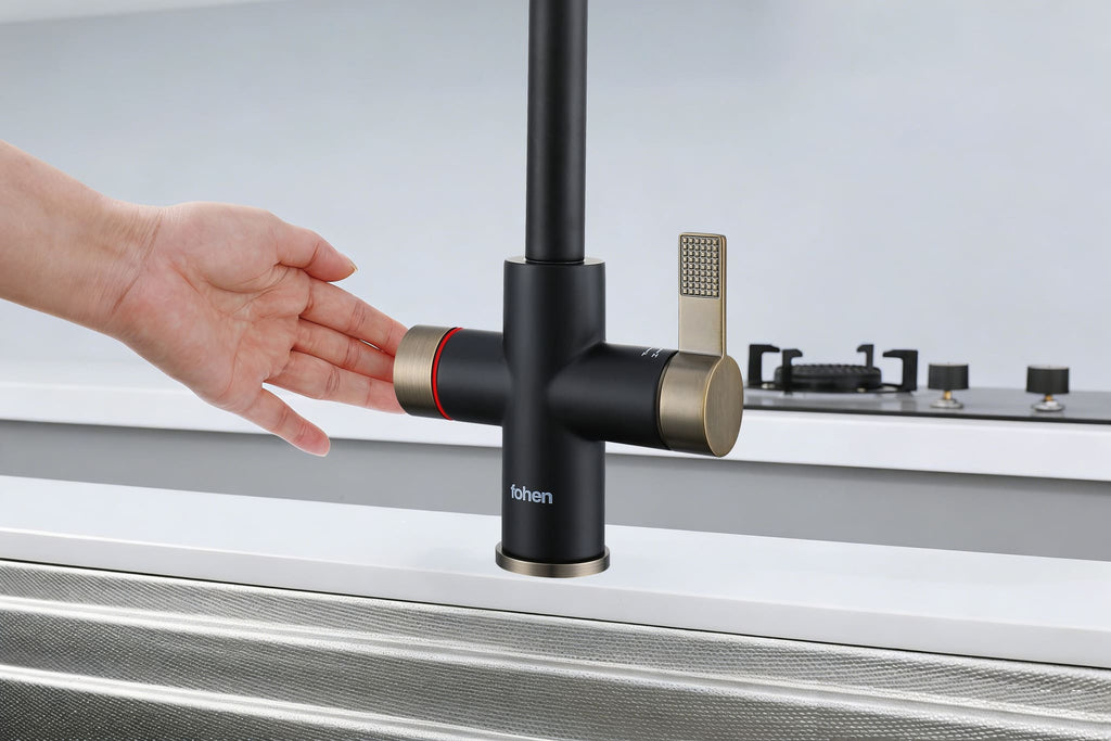 4-in-1 Fohen Fedina Touch - Matt Black & Patinated Brass Accents