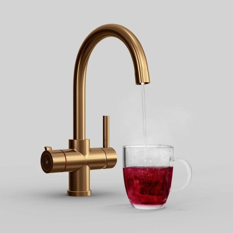 Fohen Furnas | Brushed Copper | 3-in-1 Instant Boiling Water Tap with Swan Neck