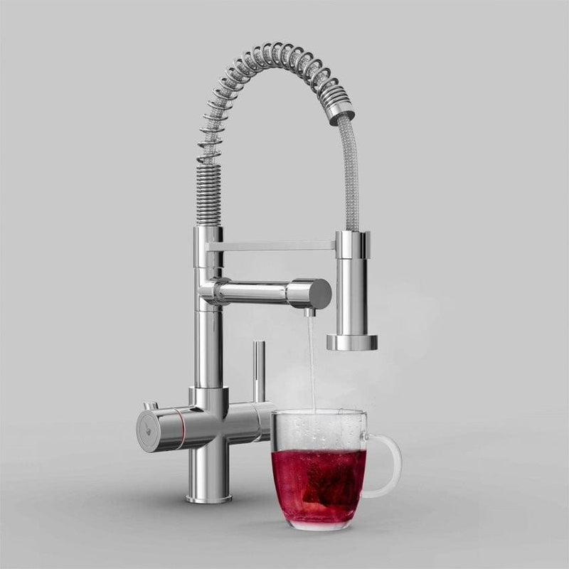 Fohen Flex | Polished Chrome | 3-in-1 Instant Boiling Water Tap | Handheld Flexible Spout