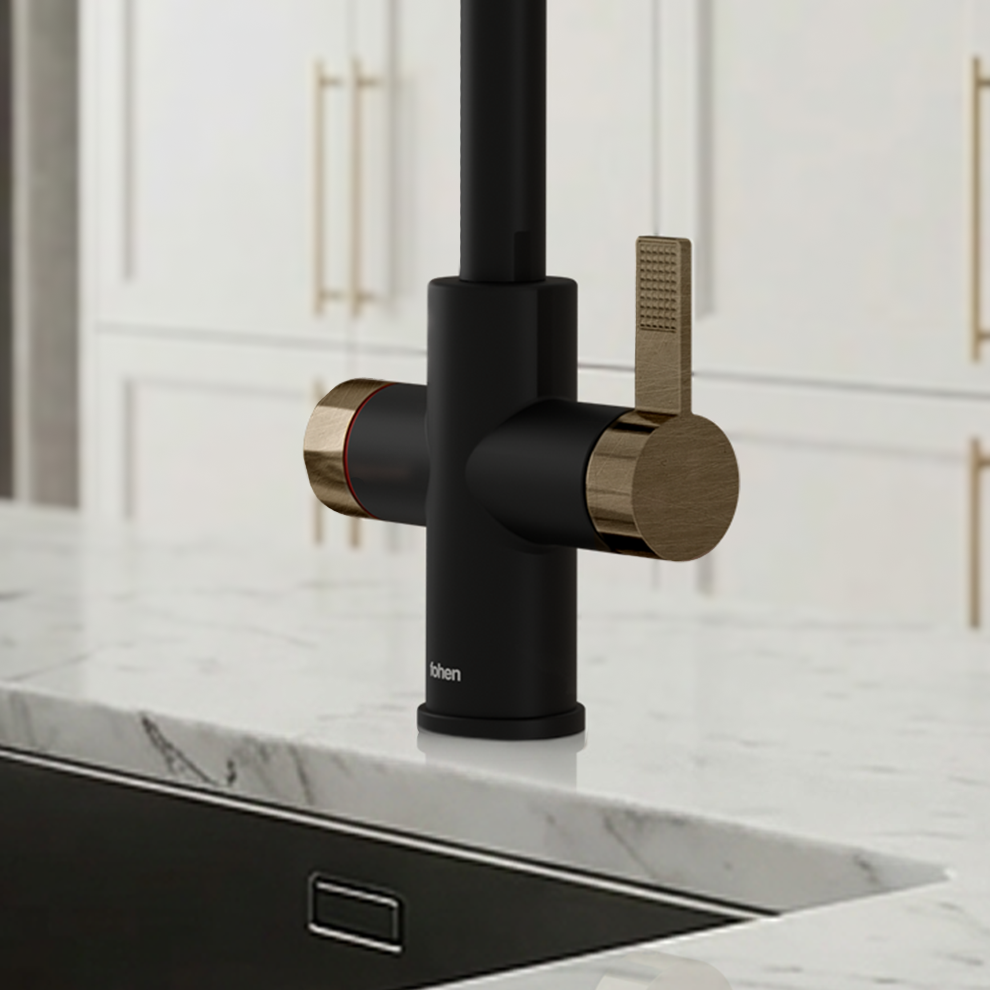 Image of Fohen 4-in-1 Fedina - Matt Black & Brass Accents