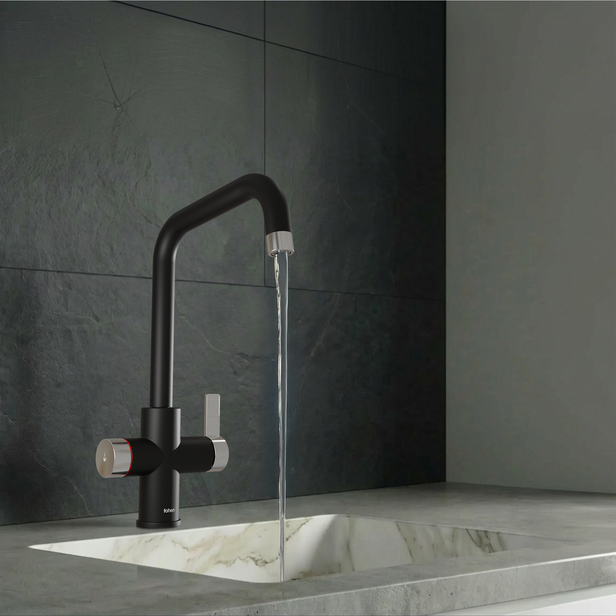 Image of Fohen 4-in-1 Fedina - Matt Black & Chrome Accents