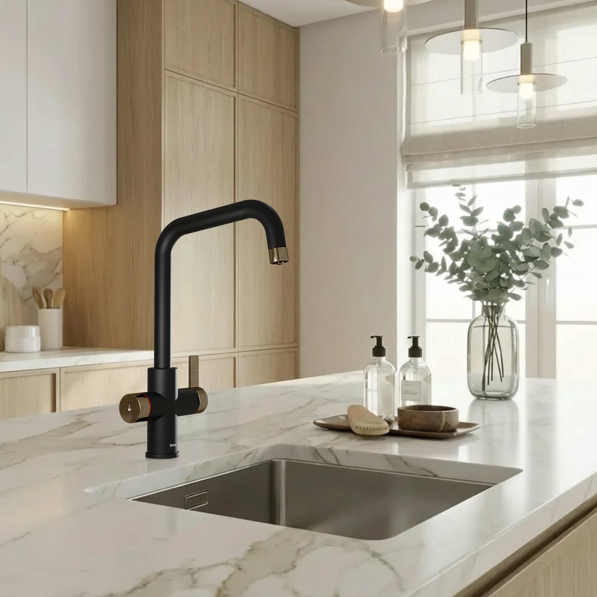 Image of Fohen 4-in-1 Fedina - Matt Black & Brass Accents