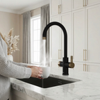 4-in-1 Fohen Fervente Touch - Matt Black with Patinated Brass Accents