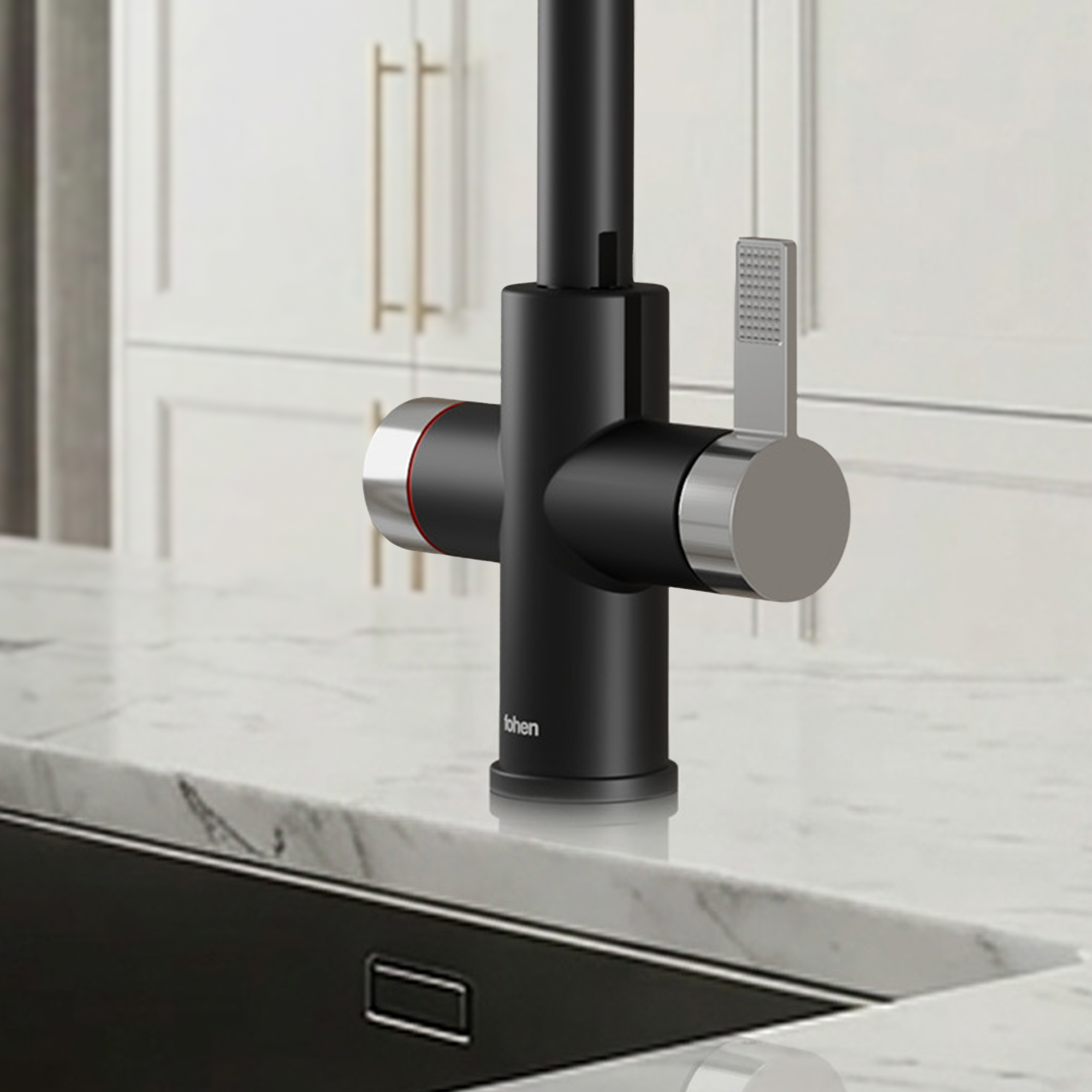 Image of Fohen 4-in-1 Fervente - Matt Black with Chrome Accents