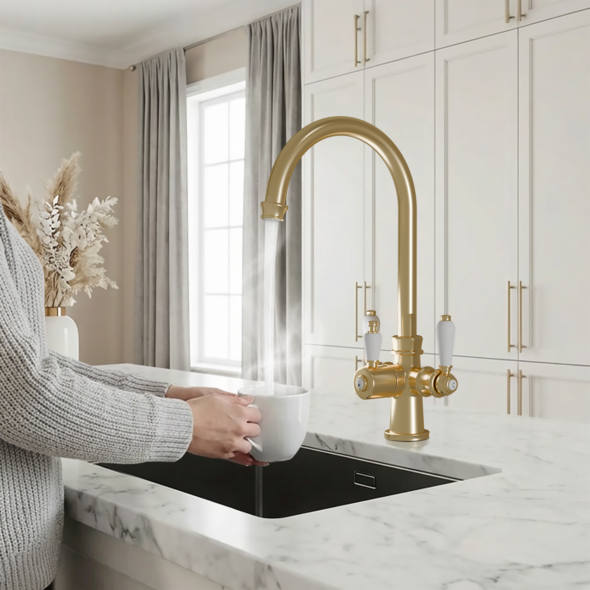 Image of Fohen Holden 3-in-1 Brushed Brass