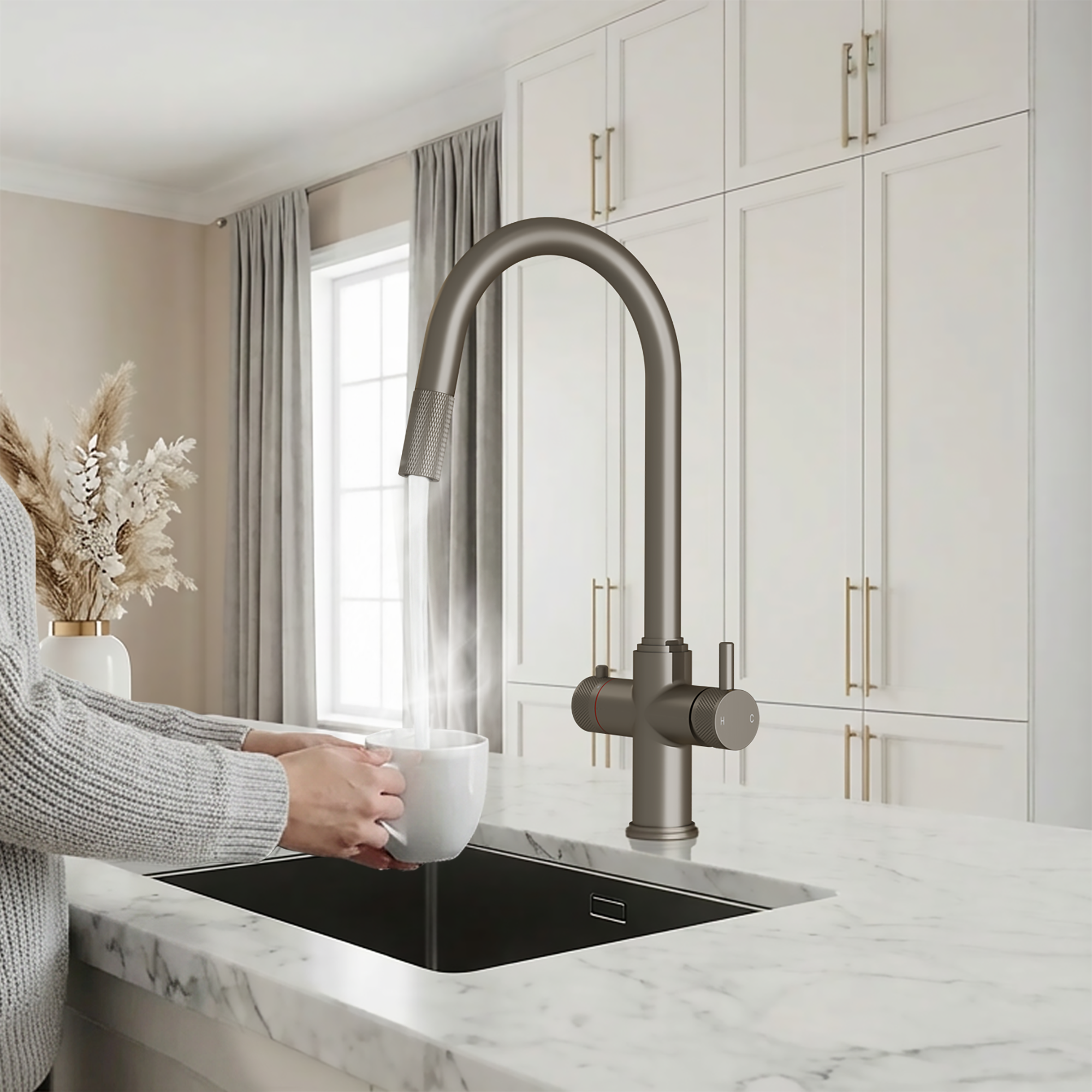 Fohen Kyros 4-in-1 Pull Out Brushed Nickel