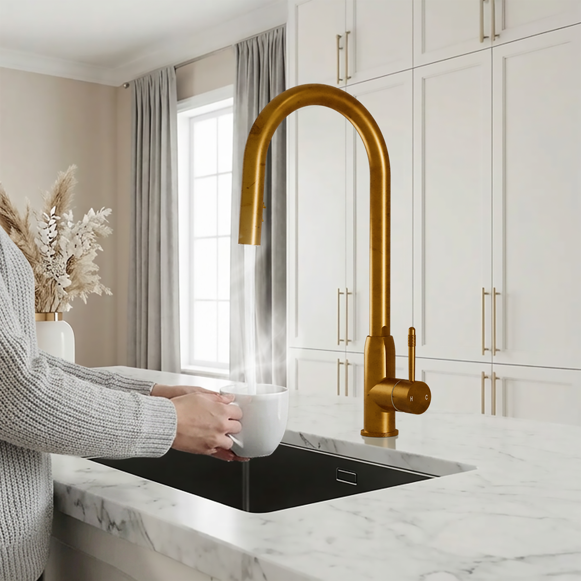 Fohen Lesse 2-in-1 Aged Brass