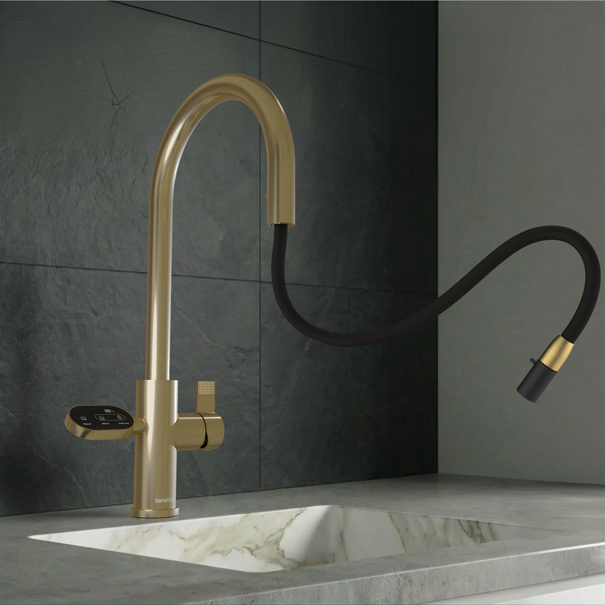 Image of Hanström 4-in-1 Nexa Digital Pullout - Brushed Brass
