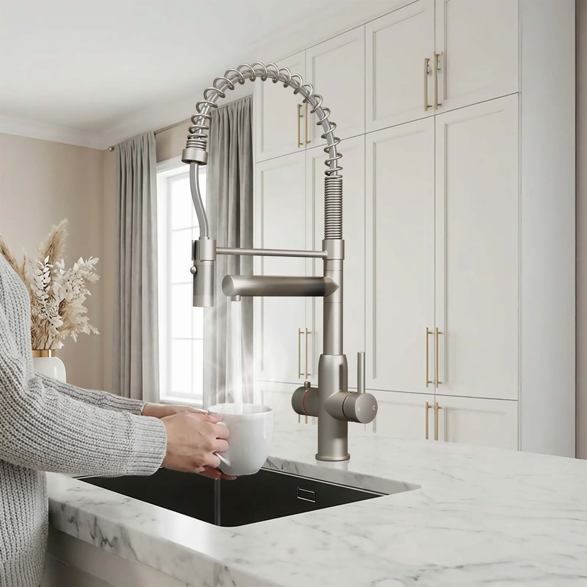 Fohen Spring Pro 3-in-1 Brushed Nickel