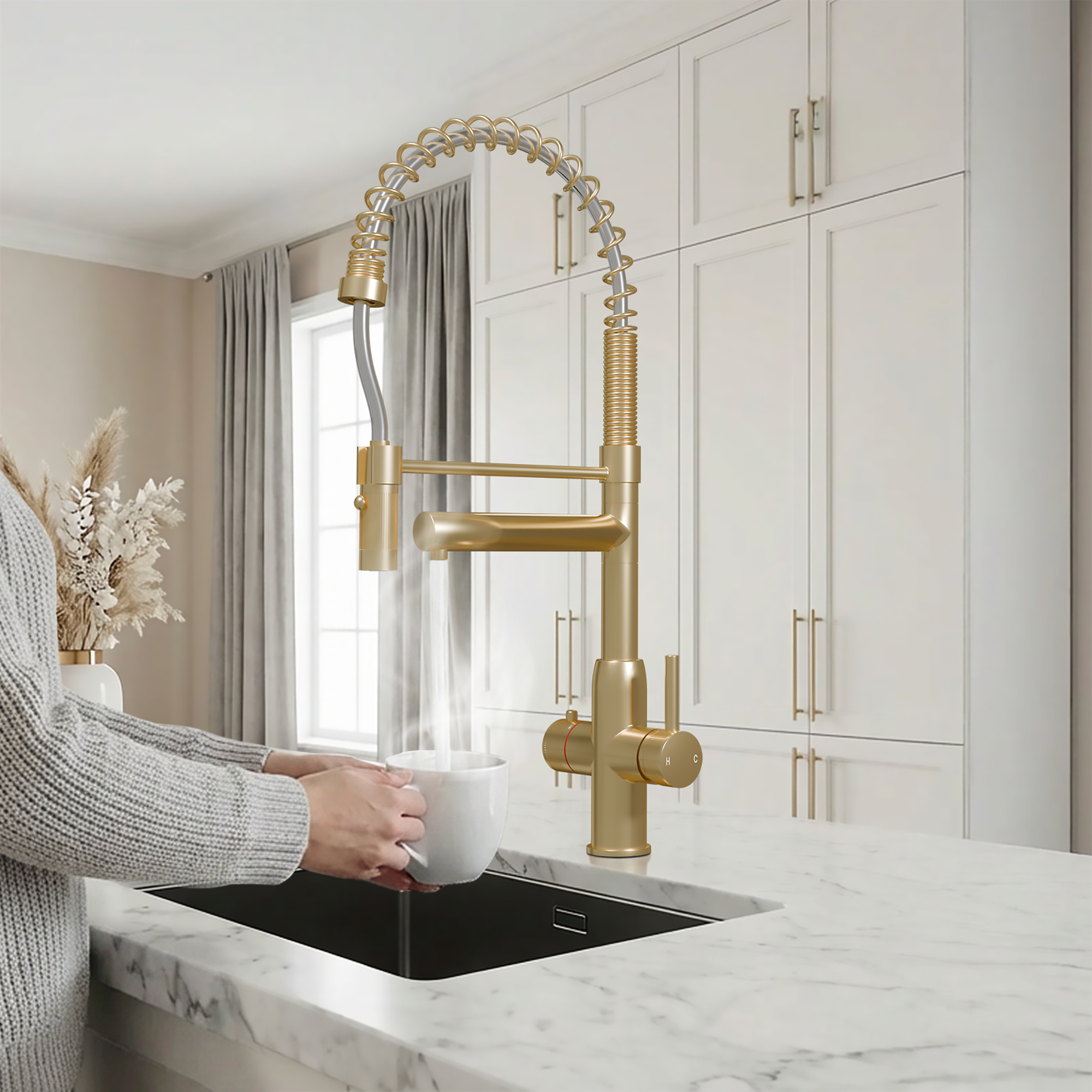 Image of Fohen Spring Pro 3-in-1 Brushed Brass