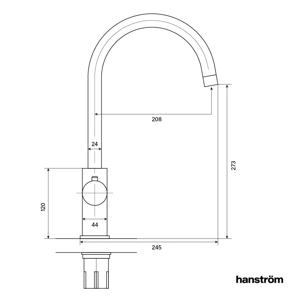 3-in-1 Hanström Ume Touch - Brushed Gunmetal
