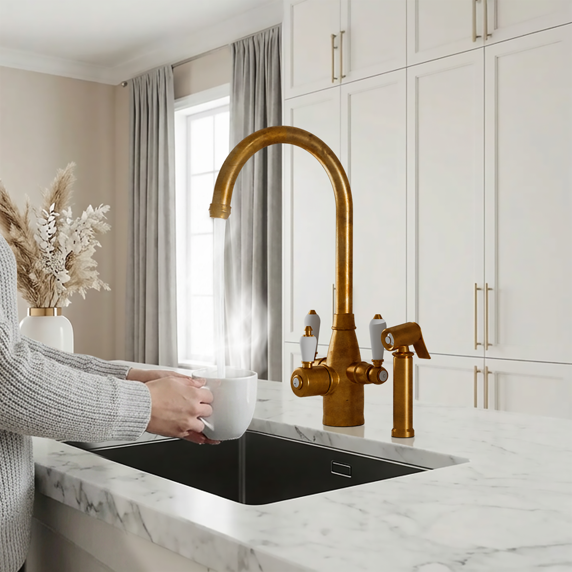 Fohen Tate 3-in-1 + Spray Aged Brass