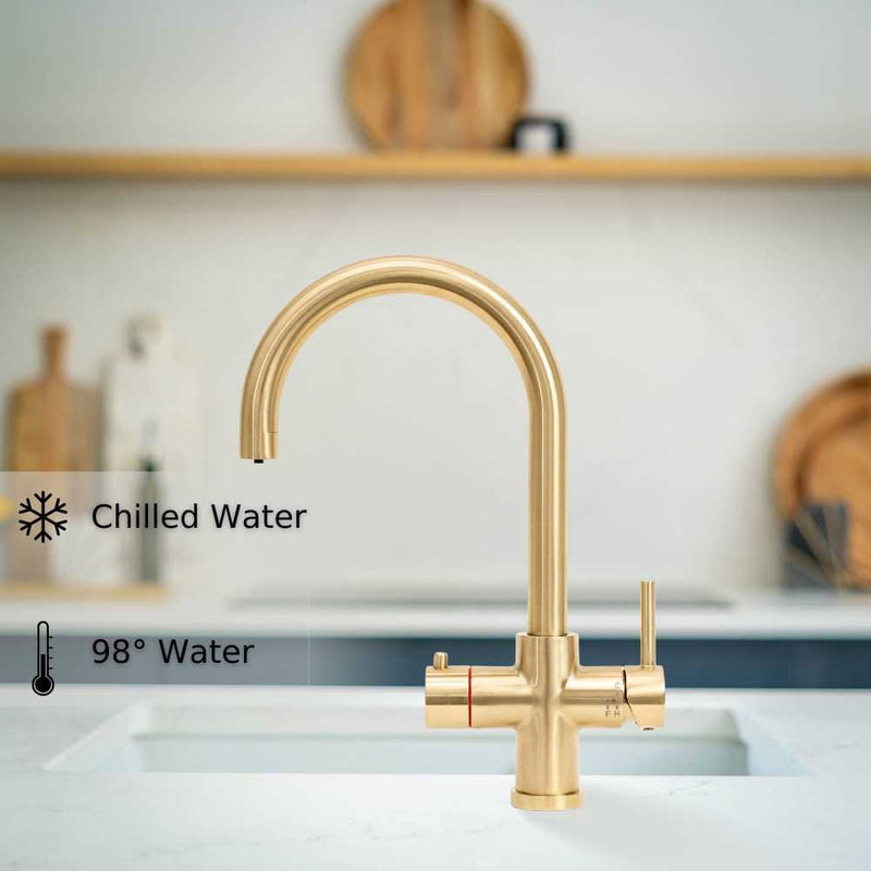 Fervente Unfinished Brass 4-in 1 | Filtered Chilled & 98 Degrees