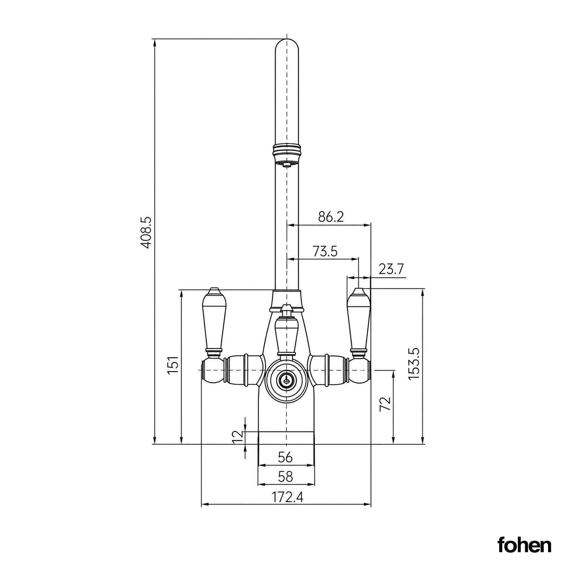 3-in-1 Fohen Holden Cruciform - Brushed Brass
