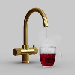 Image of Fohen Fohen Focetti Brushed Gold 3-in-1 Boiling Hot Water Tap