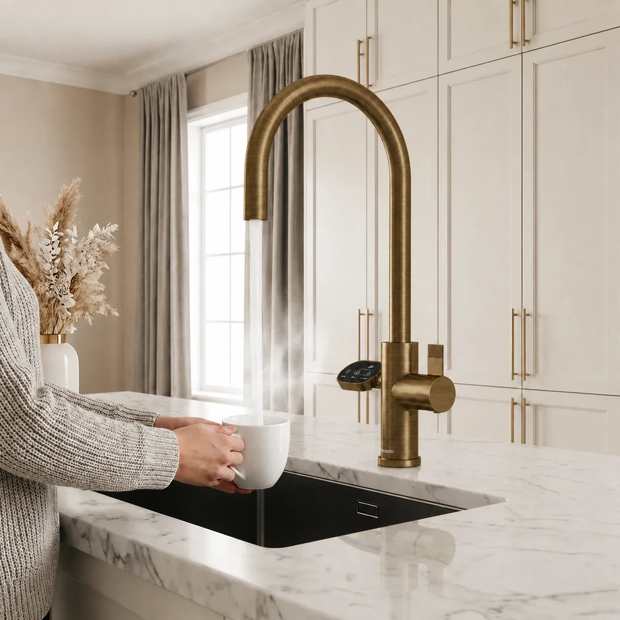4-in-1 Hanström Nexa Digital Pullout - Antique Brass