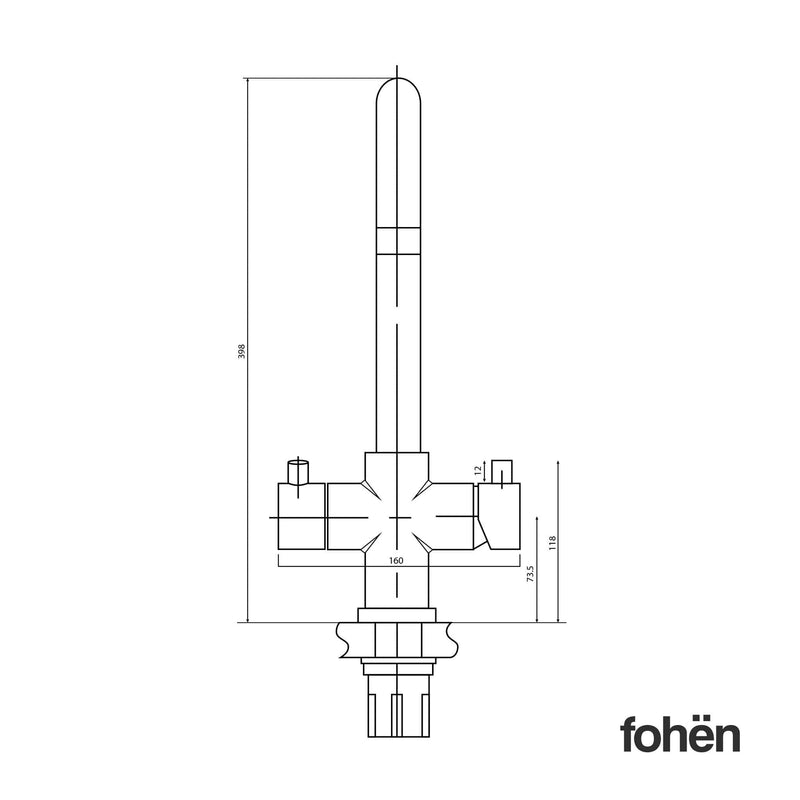 Fohen Fohen Focetti Brushed Gold 3-in-1 Boiling Water Tap