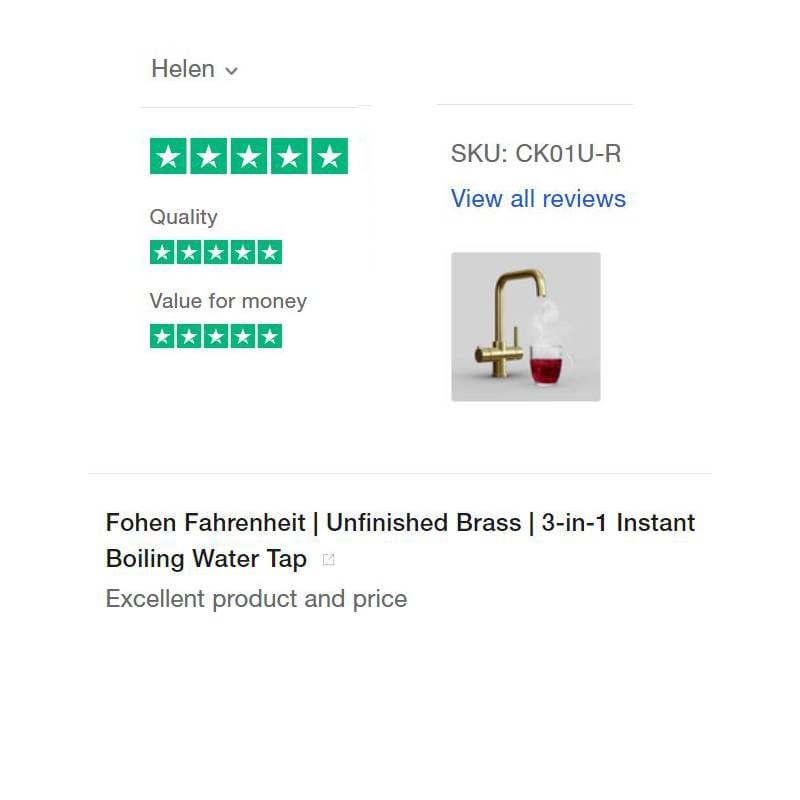 Fohen Fohen Fahrenheit | Unfinished Brass Boiling Water Tap