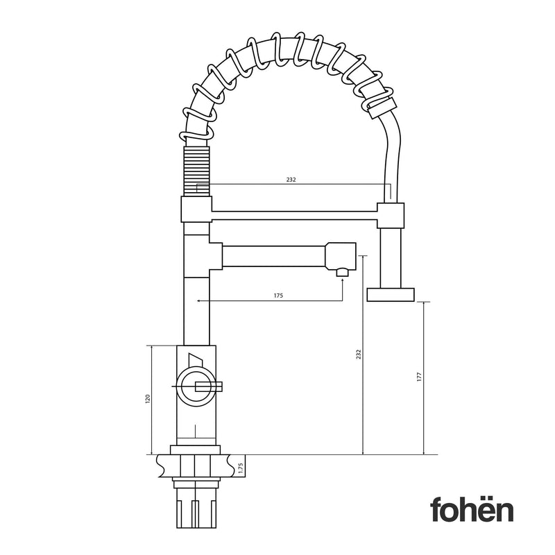 Fohen Fohen Flex | Brushed Gold Boiling Water Tap | Flexible Spout