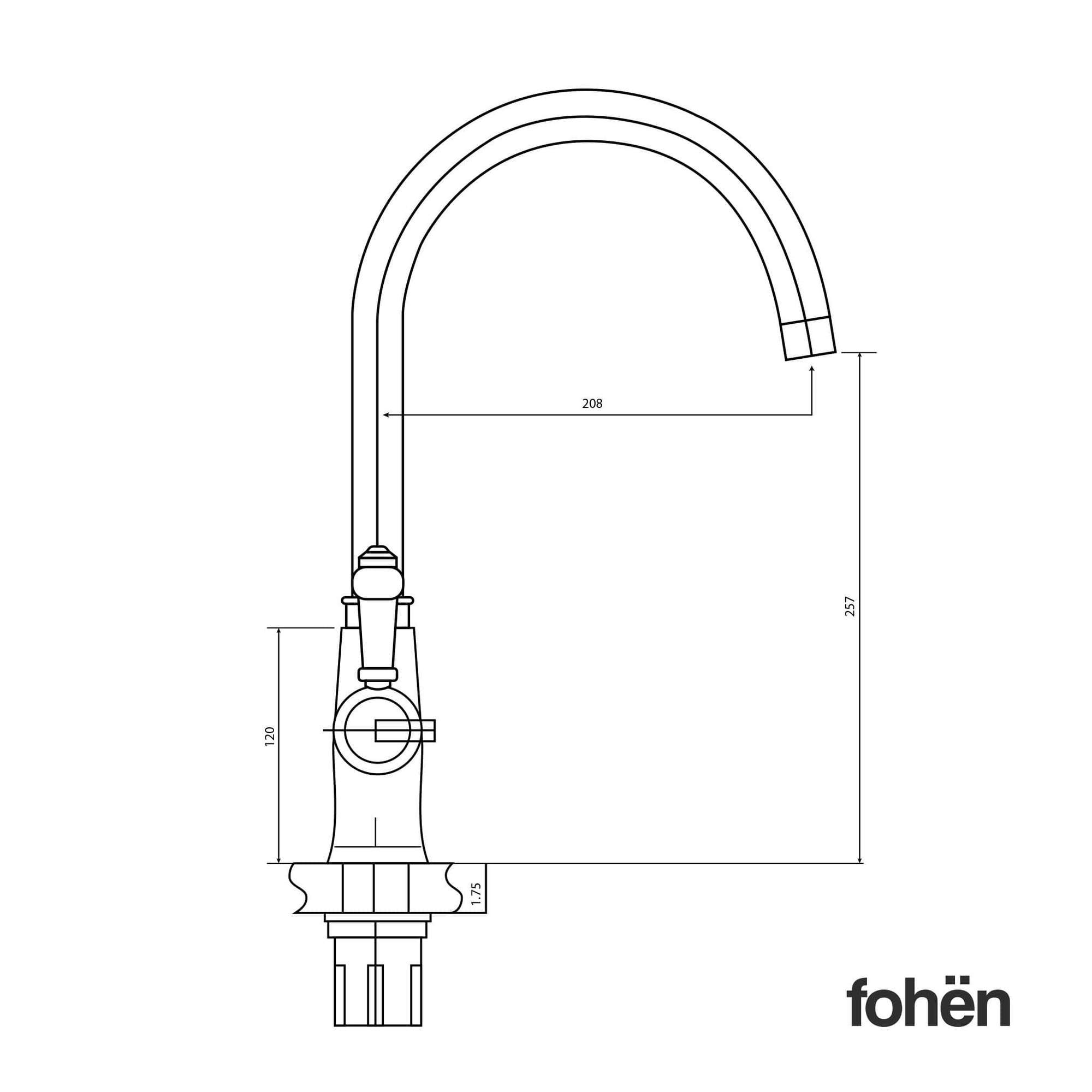 Image of Fohen TK01U Fohën Fahrenheit | Brass Instant Boiling Water Tap