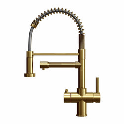 Image of Fohen Fohen Flex | Brushed Gold Boiling Water Tap | Flexible Spout