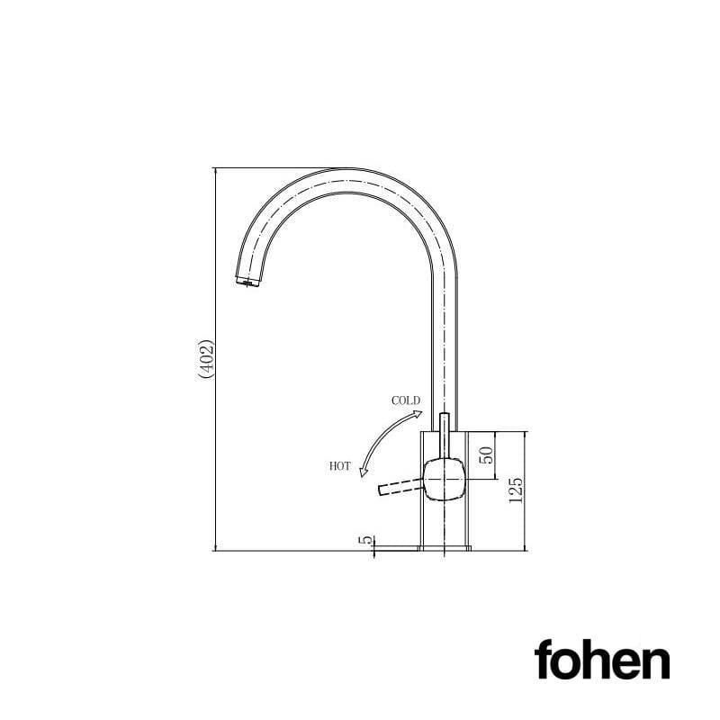 Image of Fohen Fohen Florence Brushed Gold Boiling Water Tap