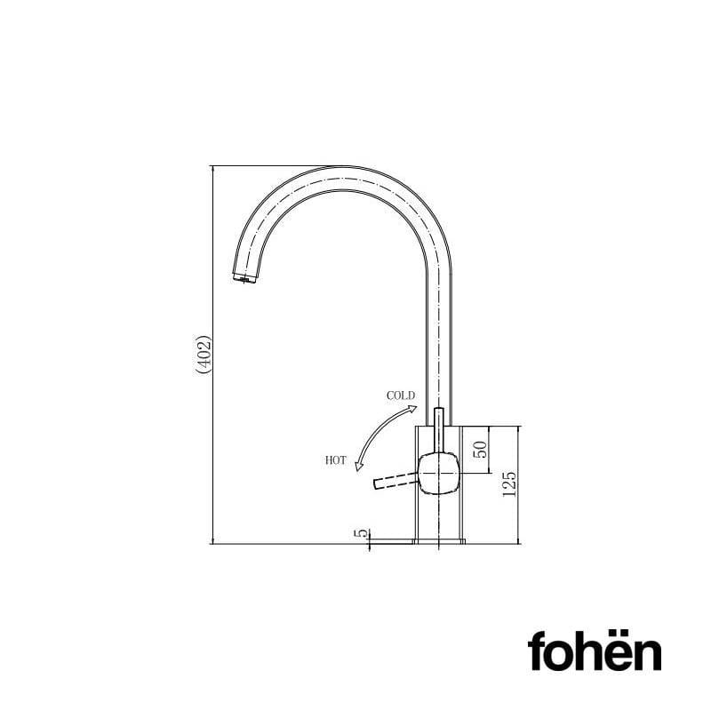Fohen Fohen Florence Matt Black Boiling Water Tap