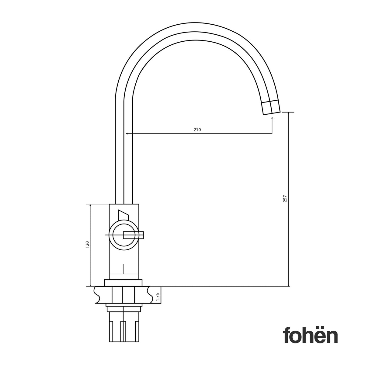 Fohen Fohen Furnas | Brushed Gold Boiling Water Tap 